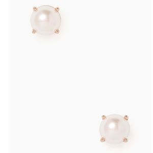 Kate Spade rose gold pearl gumdrop stud earrings